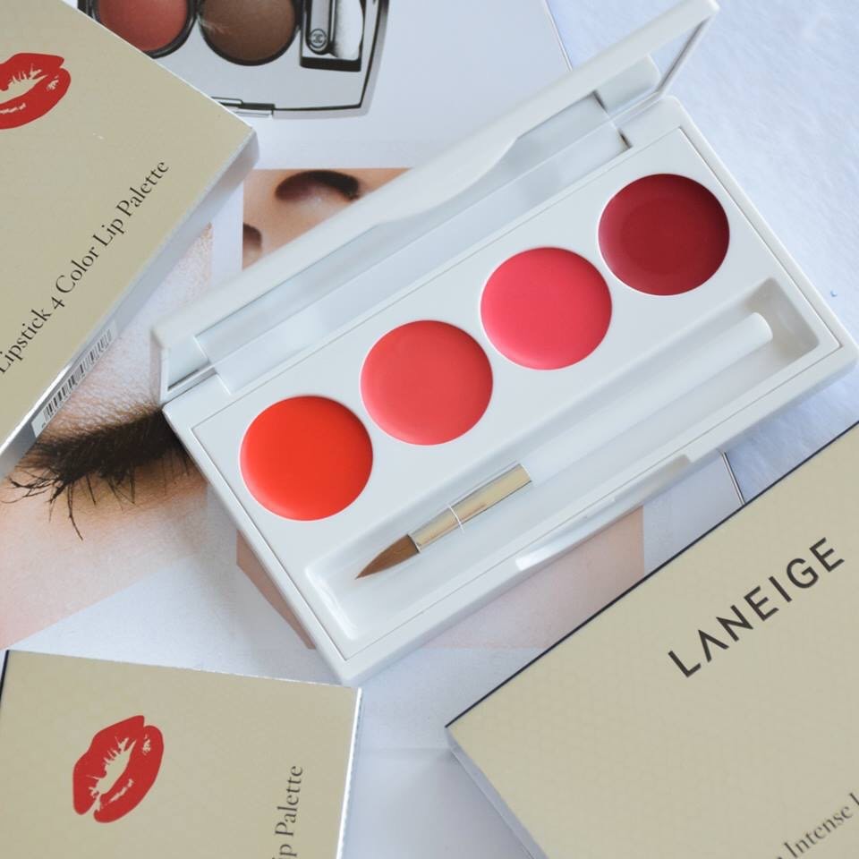 Laneige Serum Intense LipStick 4 Color Lip Palette ลิปสติกมีส่วนผสมของเซรั่ม ที่ให้การบำรุงริมฝีปากอีกด้วย ช่วยให้ร่องปากเต็มเรียบเนียนมี 