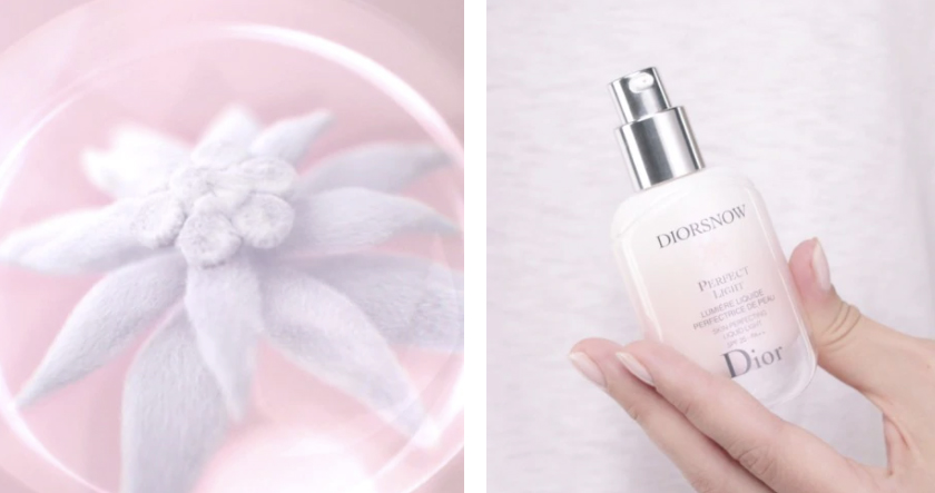 Dior Snow Essence of Light Pure Concentrate of Light Brightening Milk Serum สารสกัดจากยีสต์ธรรมชาติที่ทรงพลังพิเศษเฉพาะของดิออร์ทำหน้าที่เป็นหัวใจสำคัญของเซลล์ผิว ฟื้นฟูความเปล่งปลั่งตามธรรมชาติของผิวและป้องกันไม่ให้สีผิวคล้ำขึ้นเนื่องจากการรุกรานจากภายนอก  สร้างขึ้นจากการวิจัย 20 ปีที่ดำเนินการโดย Dior Asian Innovation Center ความเชี่ยวชาญนี้อยู่เบื้องหลังการสร้าง D-NA Light Reboot Technology * ซึ่งผสมผสานวิธีการทางวิทยาศาสตร์ที่ไม่เหมือนใคร **  เอพิเจเนติกส์ที่มีส่วนผสมของดาวดอกเอเดลไวส์ดอกไม้ที่มีคุณสมบัติเพิ่มความสว่างที่หายากจาก Dior Gardens  เทคโนโลยี Dior Native Aura Light Reboot