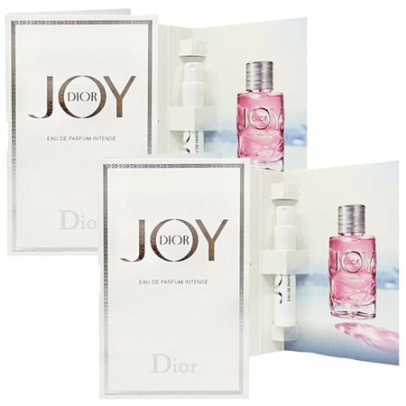 แพ็คคู่ JOY by Dior Eau de Parfum Intense 1ml กลิ่นหอมที่เป็นดั่งพลุแห่งมวลไม้ จากกลิ่นส้มผสานกับประกายจากกลาสส์โรสและมะลิ เจือด้วยกลิ่นแซนดัลวู้ดและวนิลา