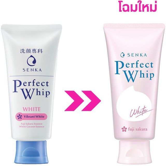 วิปโฟมล้างหน้า Senka Perfect Whip White Vibrant 100ml วิปโฟมหนานุ่มที่มีส่วนผสมของ ฟูจิซากุระ เอสเซ้นส์ ลดเลือนจุดด่างดำ มอบผิวดูกระจ่างใส ทำความสะอาดล้ำลึก** ให้ผิวชุ่มชื่น