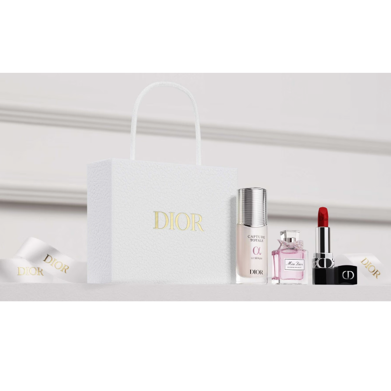 Discovery Set 3Pcs : Selection of 3 Skincare, Fragrance and Makeup Miniatures,Dior Discovery Set 3Pcs  - Capture Totale Le Serum 10ml - Miss Dior Blooming Bouquet 5ml - Dior Rouge Couture Color Lipstick 1.5 g. #999