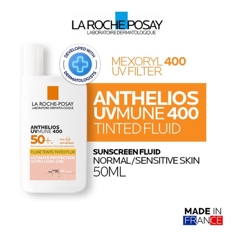 Laroche-Posay Anthelios UVMUNE 400 Fluide teinte sensitive skin SPF 50+ , กันแดด ,ครีมกันแดด ,ลา โรช-โพเซย์ La Roche-Posay , กันแดดยี่ห้อไหนดี , กันแดด ลา โรช