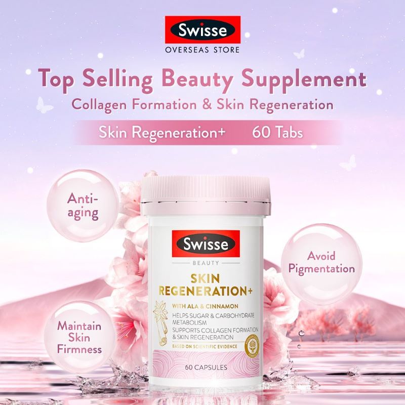 Swisse Skin Regeneration+ 60 Capsules,Swisse , อาหารเสริม Swisse , ผิวสวย , คุมน้ำหนัก ,