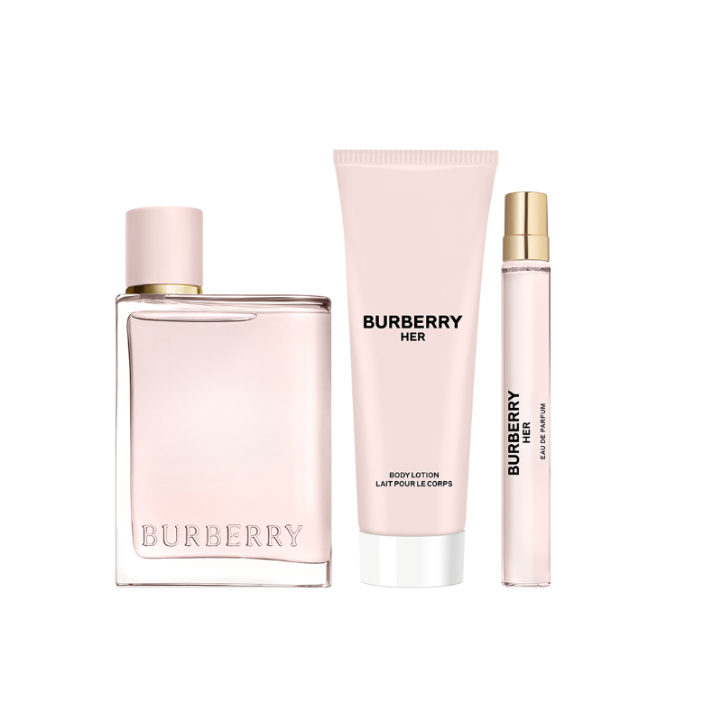 BURBERRY  Her Eau de Parfum 3pcs (EDP 100ml + Body Lotion 75ml + EDP 10ml) ,BURBERRY Her Spring 2023 EDP + Body Lotion + Parfum Spray Set , BURBERRY ราคา , BURBERRY รีวิว , BURBERRY หอมไหม , SET PERFUME BURBERRY HER